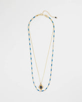 Chico's Jewelry Double-Strand Sodalite Pendant Necklace