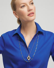 Chico's Jewelry Double-Strand Sodalite Pendant Necklace