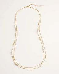 Chico's Jewelry Long Faux-Pearl and Goldtone Double-Strand Necklace