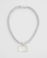 Chico's Jewelry Silvertone Gem Pendant Cord Necklace