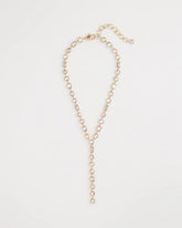 Chico's Jewelry Bezel Set Goldtone Y-Necklace
