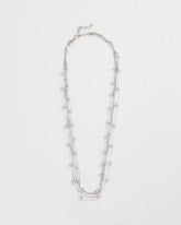 Chico's Jewelry Multistrand Beaded Silvertone Necklace