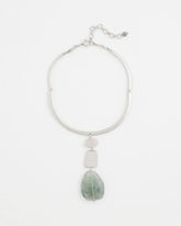 Chico's Jewelry Linear Jade & Resin Pendant Collar