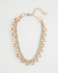 Chico's Jewelry Convertible Tri-Tone Short Necklace