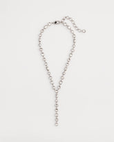Chico's Jewelry Bezel Set Silvertone Y-Necklace
