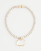 Chico's Jewelry Goldtone Glass Gem Pendant Cord Necklace