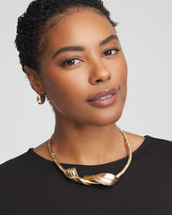 Chico's Jewelry Golden Leafy Collar Necklace