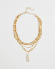 Chico's Jewelry Convertible Gold Pave Pendant Necklace