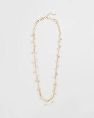 Chico's Jewelry Multistrand Beaded Goldtone Necklace