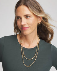 Chico's Jewelry Goldtone Long Beaded Necklace