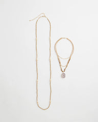 Chico's Jewelry Convertible Agate Pendant Necklace