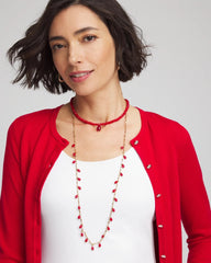 Chico's Jewelry Convertible Red Necklace