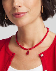 Chico's Jewelry Convertible Red Necklace