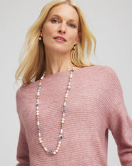 Chico's Jewelry Pink Art Deco Beaded Necklace