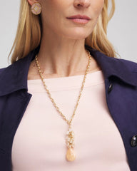 Chico's Jewelry Convertible Rose Quartz Pendant Necklace