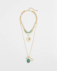 Chico's Jewelry Convertible Triple-Strand Pendant Necklace