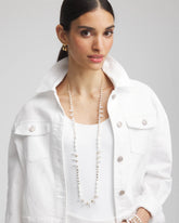 Chico's Jewelry White Beaded Single Strand Necklace