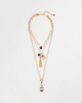 Chico's Jewelry Convertible Three-Strand Stone Pendant Necklace