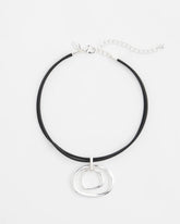 Chico's Jewelry Silver Tone Rings Pendant Necklace