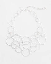 Chico's Jewelry Short Silvertone Multi-Strand Link Necklace