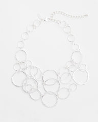 Chico's Jewelry Short Silvertone Multi-Strand Link Necklace