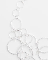 Chico's Jewelry Short Silvertone Multi-Strand Link Necklace