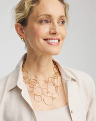 Chico's Jewelry Short Goldtone Multi-Strand Link Necklace