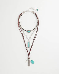 Chico's Jewelry Convertible Turquoise & Charms Motif Necklace