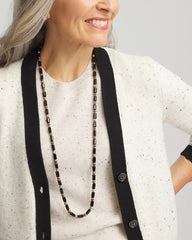 Chico's Jewelry Art Deco Bar Bead Long Necklace