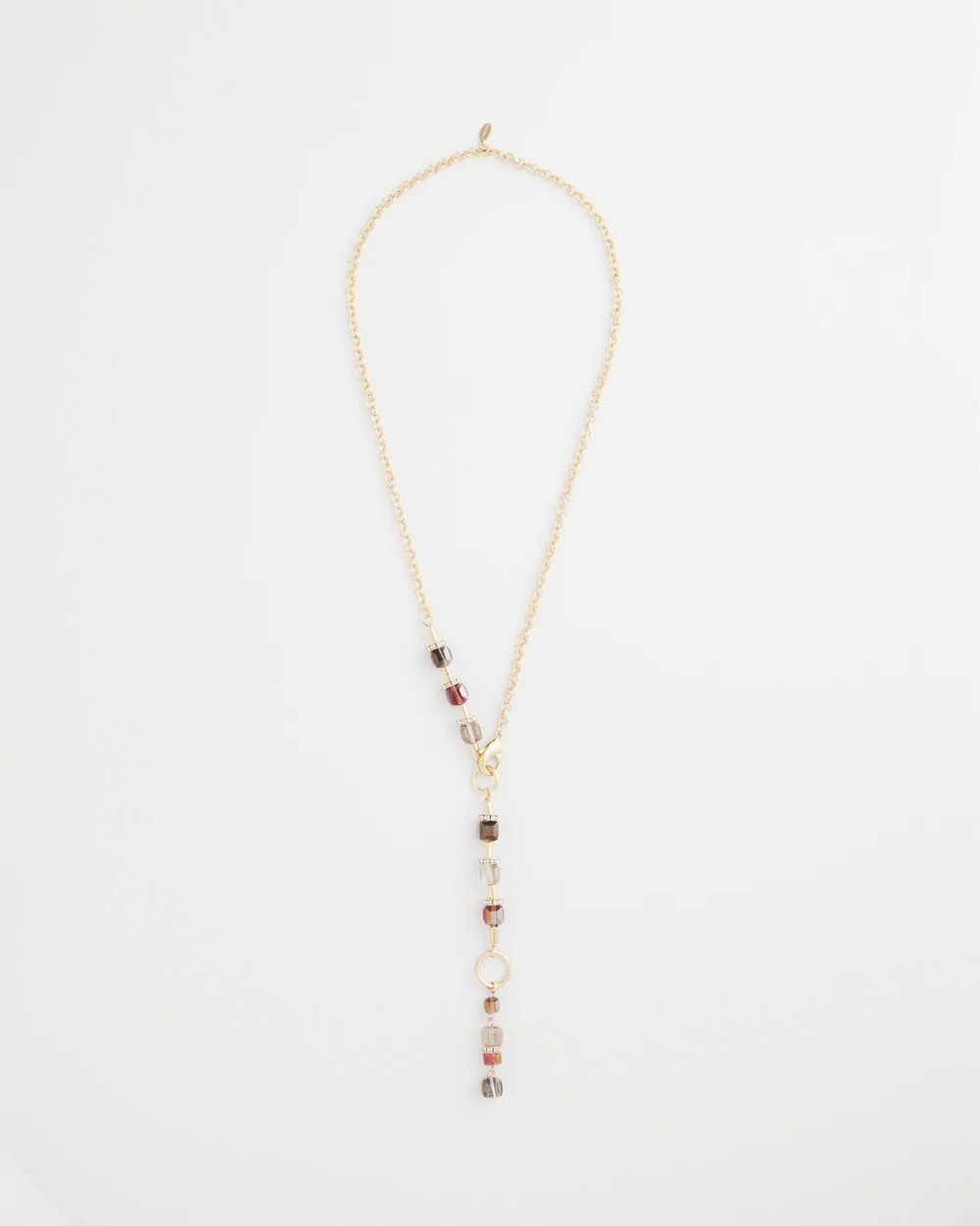 Chico's Jewelry Art Deco Geo Glass Bead Y-Necklace