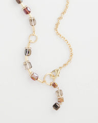 Chico's Jewelry Art Deco Geo Glass Bead Y-Necklace