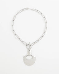 Chico's Jewelry Silvertone Toggle Pendant Necklace