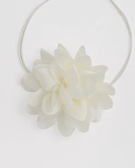 Chico's Jewelry White Flower Tie Choker Necklace