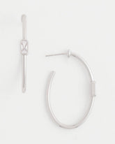 Chico's Jewelry Silver Oval Hoop Earrings