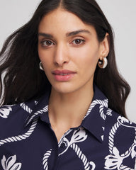 Chico's Jewelry Silver Puff Hoop Earrings