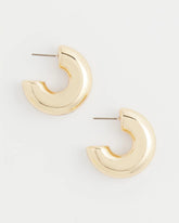 Chico's Jewelry Gold Puff Hoop Earrings