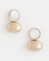 Chico's Jewelry White & Gold Mini Stud Earrings
