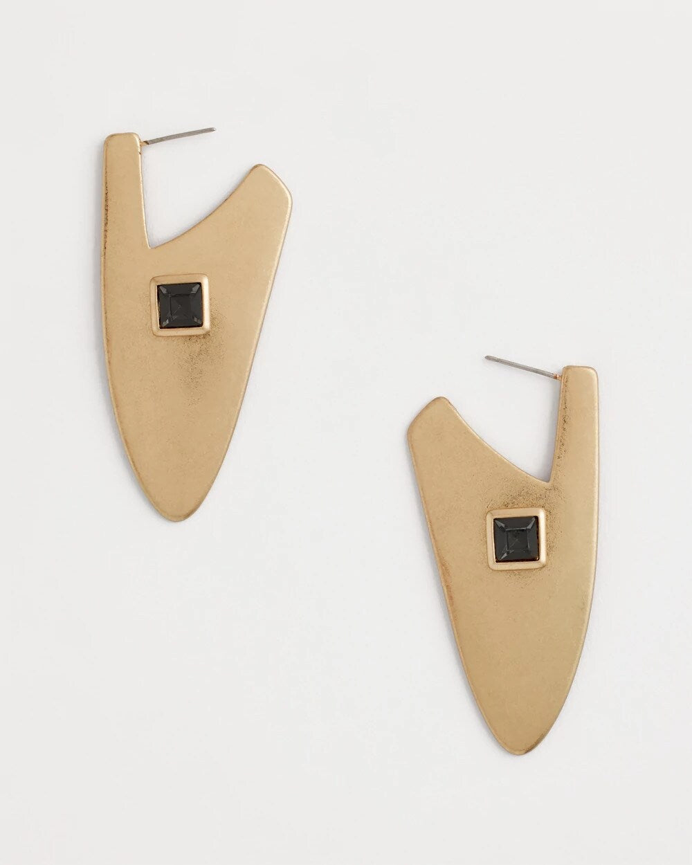 Chico's Jewelry Gold Triangle Linear Earrings