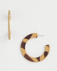 Chico's Jewelry Animal Wood Hoop Earrings