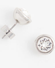 Chico's Jewelry Silver Tone Crystal Stud Earrings