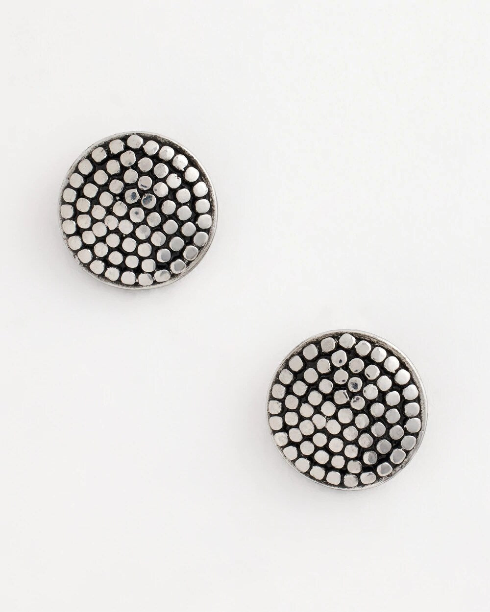 Chico's Jewelry No Droop® Round Silvertone Stud Earrings