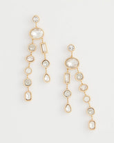 Chico's Jewelry Bezel Set Linear Goldtone Earrings