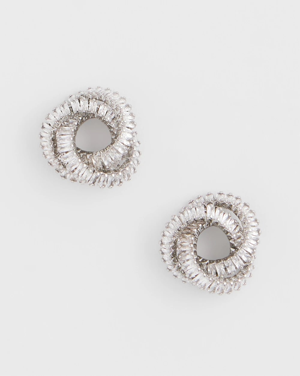 Chico's Jewelry Silvertone Twisted Stud Earrings