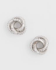 Chico's Jewelry Silvertone Twisted Stud Earrings