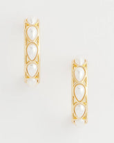 Chico's Jewelry No Droop® Faux Pearl Hoop Earrings