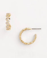 Chico's Jewelry Goldtone Cubic Zirconia Hoop Earrings