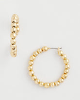 Chico's Jewelry No Droop® Golden Beaded Hoop Earrings
