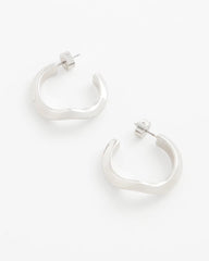 Chico's Jewelry Silver Wavy Hoop Earrings