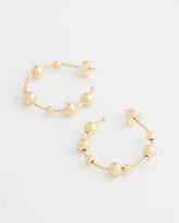 Chico's Jewelry Goldtone Beaded Hoop Earrings