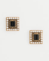 Chico's Jewelry Black & Goldtone Square Stud Earrings